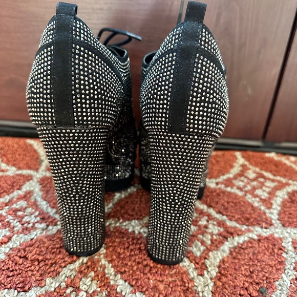 NIB Jessica Simpson Black Imina Platform RhinestonesLadies Booties size 7.5M/38 - Picture 3 of 7